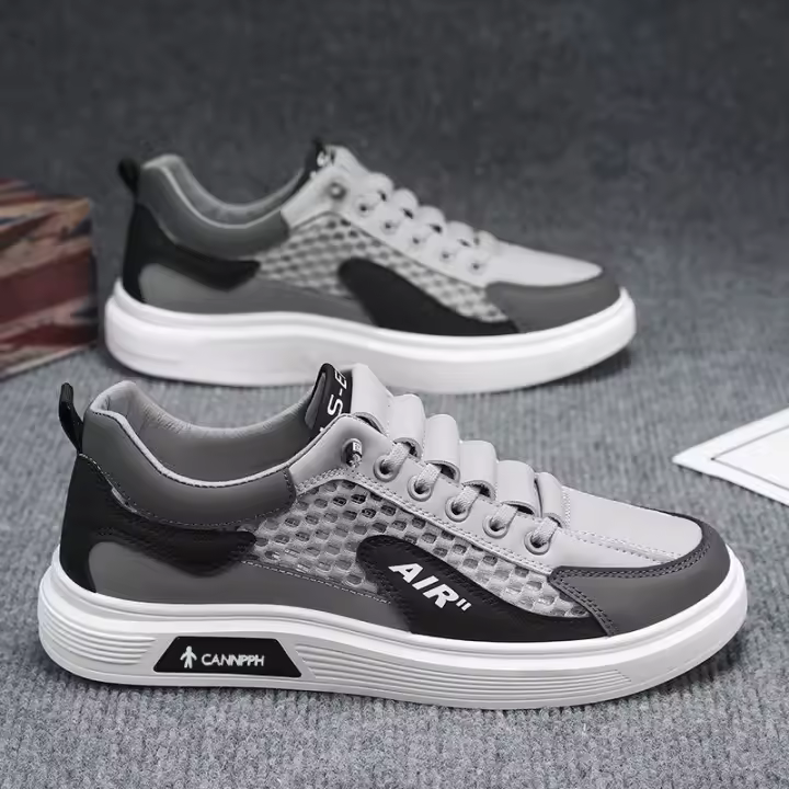 Zapatos de Malla Transpirable para Hombres en Verano Zapatos Deportivos Casuales de Moda con Diseño Hueco de Lona - 1