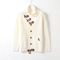 Suéter de punto tipo cárdigan de un solo pecho con cuello alto para hombre, para otoño e invierno - details 2