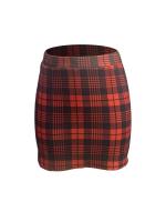 Media falda elegante de cintura elástica estilo Qianniao, Falda corta de cintura alta que abraza la cadera - details 11