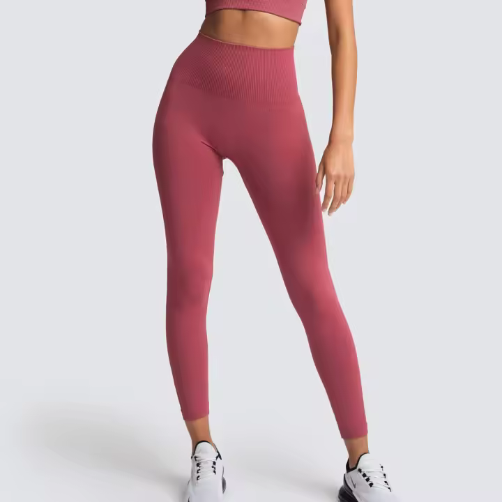 Pantalones de Yoga de Cintura Alta Cinturón Elástico, Sin Costuras, Transpirables, Levantamiento de Cadera, Ajuste Ajustado - 1