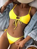 Bikini brasileño liso para mujer, conjunto sexy de 2 piezas con cintura Ba, traje de baño de playa, ropa de playa 2024 - details 10