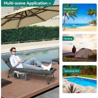 Taburete de Playa Plegable con Almohada 190x68x31cm 4 Posiciones Ajustables Carga de 300lbs - details 29