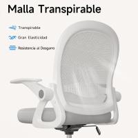 Silla de Escritorio Ergonómica con Malla Transpirable, Reposabrazos Abatibles, Silla para Ordenador de Altura Regulable, Silla Giratoria de 360 ° , Gris - details 27