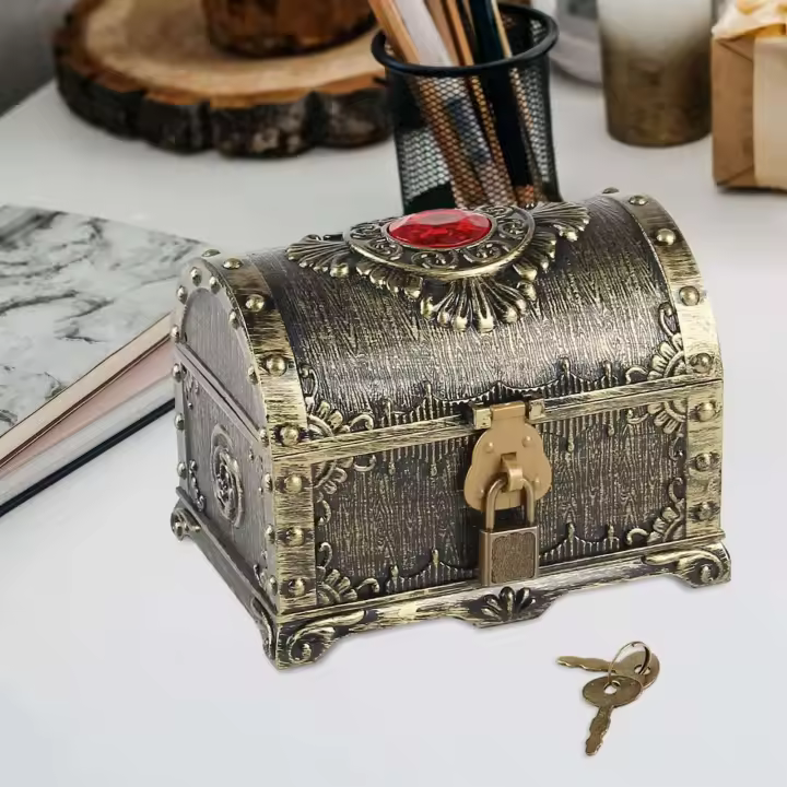 Caja de almacenamiento decorativa, Cofre del Tesoro pirata para dulces, cajas de galletas, premio para niños, regalo, recuerdos de fiesta temática - 1