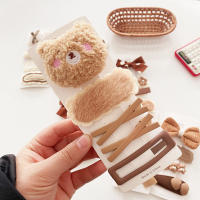 4PCS Clip De Pelo Para Bebés Con Peluche Falso Accesorios De Cabello Para Niñas Estilo Coreano Y Japonés Floral Adecuado Para Otoño E Invierno - details 7