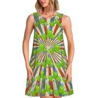 Vestido Duo de búho sin mangas informal para mujer, divertido pájaro verde, viajes personalizados, D-Duogos - details 160