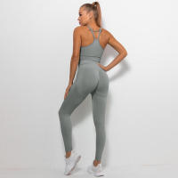 Conjunto deportivo para mujer, mallas de yoga para gimnasio de cintura alta, sujetador, conjuntos de correr, conjunto de entrenamiento - details 13