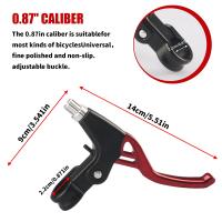 Palancas de freno universales para bicicleta, manillar de aleación de aluminio en V, 2,2 cm, para la mayoría de bicicletas, de montaña y de carretera, 1 par (rojo) - details 0