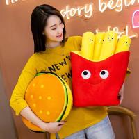 Cojín Creativo de Peluche de Hamburger Suave y Esponjoso Regalo de Cumpleaños para Niños Diseño Francés de Fritos y Pizza Unisex - details 1