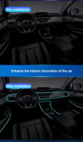 Barra de luz ambiental para coche, lámpara de atmósfera con tira oculta Interior LED Universal RGB con múltiples modos - details 4