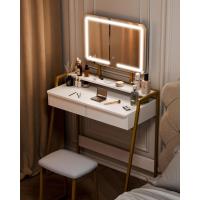 Mesa de Maquillaje LED Iluminación Ajustable Estructura de Metal 2 Cajones de Almacenamiento - details 6