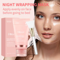 Mascarilla de colágeno para la noche con cepillo de gelatina, mascarilla de tratamiento nocturno hidratante profunda para todo tipo de piel - details 1