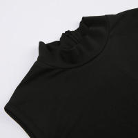 BUNO-mono informal para correr, peleles ajustados, color negro liso, sin mangas, cuello alto, monos deportivos para Fitness, trajes básicos que combinan con todo - details 18