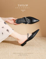 Zapatos planos puntiagudos con cadena de diamantes de imitación plateados - details 2