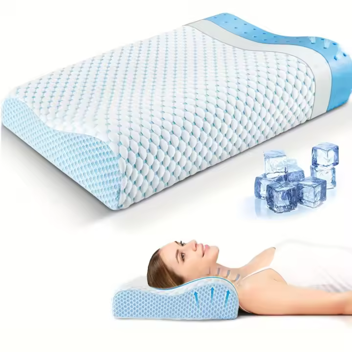 Almohada ergonómica Almohada Soporte cervical Esponja de memoria Almohada de sueño de rebote lento Verano Primavera - 1