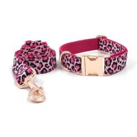 Arnés perro leopardo rosa perros niñas, Collar mascotas grabado nombre personalizado y hebillas Metal seguridad, conjunto de - details 5