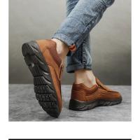 Zapatos informales de cuero para hombre, mocasines transpirables, zapatillas de deporte para hombre, calzado plano de cuero cómodo, zapatillas de deporte para hombre 2024 - details 10