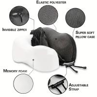 Viaje Relajante, Almohada de Viaje de Espuma Viscoelástica en Forma de U ComfortPlus - Recuperación Lenta, Soporte para el Cuello y Reposacabezas para Aviones y Siestas en la Oficina - details 2
