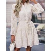 Vestido de manga larga para mujer con cuello alto, moda coreana, color sólido, 2025 - details 11