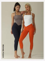 MOVING PEACH Pantalones de Capri Deportivos para Mujeres Cintura Alta Amigables con la Piel para Entrenamiento en el Gimnasio con Bolsillo Oculto Material Exterior 75% Nylon + 25% Spandex Adecuado para Yoga y Extensión - details 2