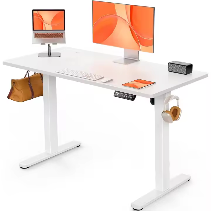 Escritorio Elevable Eléctrico, Mesa de Trabajo Ajustable en Altura, Mesa de Oficina en Casa con Tablero Ensamblado, 120 x 60 cm, Estilo Moderno, Ideal para Trabajo, Redacción y Juegos - 1