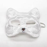 Máscara de encaje de Halloween media cara bola de mascarada femenina Cosplay Animal cara de gato máscara negra - details 2