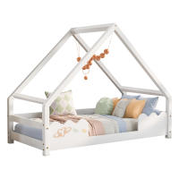 Cama de Niños de Madera Sólida Blanca 90x200cm Protección de Caídas Cama de Juego para Jóvenes - details 4