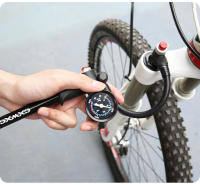 Bomba de alta presión para bicicleta de montaña, amortiguador de suspensión trasera con manómetro y botón de purga, CNC, 300psi - details 13