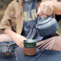 Taza de café de acero inoxidable, té, vino, picnic con tapa de taza, villa de camping ligera apilable al aire libre, 300ml/350ml - details 9