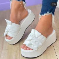 Sandalias de Plataforma para Mujer Verano 2022 Moda Casual Wedges de Lino Zapatillas de Suela Gruesa Punta Abierta para Exterior Playa Zapatos de Caminar - details 1