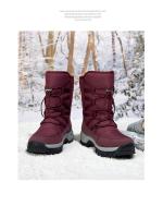 Botas de nieve impermeables para mujer, botines de piel cálida, con plataforma, color negro, a la moda, Invierno - details 24