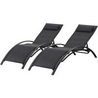 Habitat et Jardin Juego 2 tumbonas BeautPhoenix Aluminio Negro - details 0