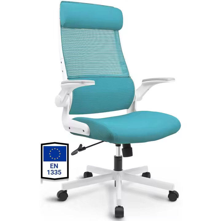 Escritorio 200 KG con Reposacabezas Ajustable, Reposabrazos Abatibles, Soporte Lumbar - 1