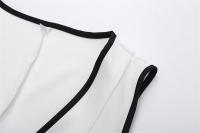 OUWU-Chaleco bloqueado de Color con borde negro, Top sin mangas, pantalones de pierna ancha, conjunto de temperamento de cintura alta, nuevo estilo de primavera - details 4