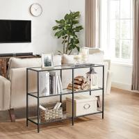 Mueble de Vidrio Templado de 3 Niveles Marco de Metal Morna para Pasillo Salón Dormitorio - details 1