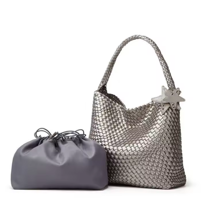 Diseño de nicho bolsa tejida a mano bolsa de mano de gran capacidad casual viento perezoso solo hombro axilas bolsa de cubo - 1
