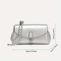 Bolso de cadena plateado, nueva moda, bolso de hombro tipo bandolera para mujer, bolso cuadrado pequeño para ir al trabajo - details 4