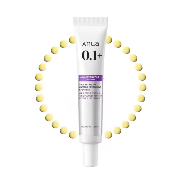 Anua Retinol 0.1 Crema revitalizante para ojos con cafeína, crema debajo de los ojos para hidratación, contorno de ojos brillante, niacinamida, retinol para la cara, crema de noche para el cuidado de los ojos, cuidado de la piel coreano (30 g/1,05 oz) - 1