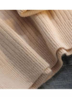 Hooded long women autumn winter solid knitted pullovers warm loose casual knitwear jumper - details 10