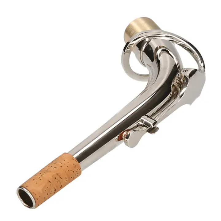Nuevo saxofón Alto cuello curvado Material DE LATÓN saxofón instrumento de viento de madera accesorio 2,5 cm, plata - 1