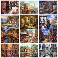 RUOPOTY-pintura abstracta por números para adultos, pinturas acrílicas decorativas, imagen de paisaje, Kits de manualidades - details 0