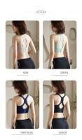 Sujetadores deportivos sexys con espalda cruzada para Yoga, camiseta sin mangas para mujer, Fitness, gimnasio, a prueba de golpes, sin costuras, entrenamiento para correr, ropa interior de secado rápido, chaleco - details 10