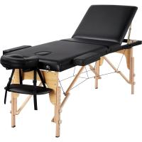 Masaje Plegable con pies de Madera, Altura Regulable con Accesorios y Bolsa de Transporte, 3 Secciones de Madera - details 0