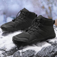 Nuevas botas de nieve de cinco dedos para hombre, zapatos individuales engrosados ​​de terciopelo descalzo, zapatos de algodón impermeables y antideslizantes, botas de ruibarbo para mujer - details 1