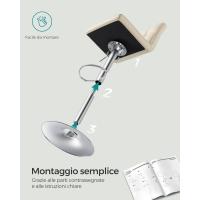 Taburete de Bar Regulable en Altura Diseño Giratorio de 360° con Resalto y Brazo Acero Cromado - details 25