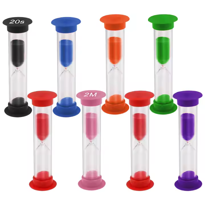 Relojes de arena de colores, paquete de 6, a 10m 30s, ayudas versátiles para cronometraje, temporizadores de arena - 1