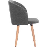 Silla de Comedor Nórdica Ergonómica con Resalto y Brazos Tapizada en Lino Madera para Patas - details 4