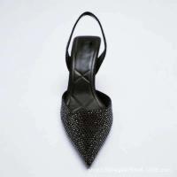 Sandalias de Tacón Dorado para Mujer 2024 Punta Afilada con Cristal Stiletto Africano para Fiesta - details 18