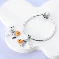 Colgante Charm Bead Plata de Ley 925 Halloween Tombstone Calabaza Fantasma Colgantes Pulsera Original para Fabricación de Joyas Regalo del Día de San Valentín - details 3
