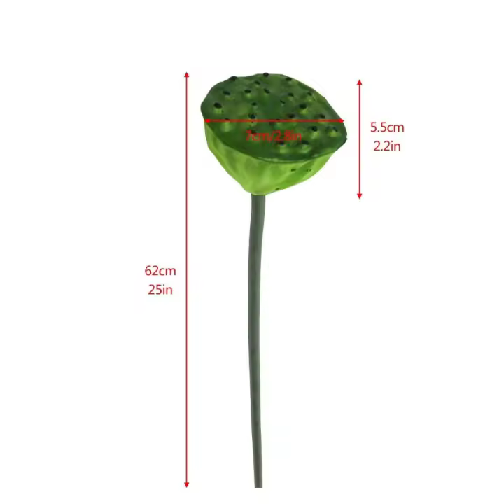 Loto Artificial de PU, simulación realista romántica, hoja de loto, tallo largo, rama de loto falsa hecha a mano, decoración Pastoral - 1
